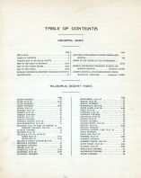 Table of Contents, Hillsdale County 1916 Published by Ogle